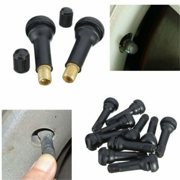 100x Car Auto TR 412 Snap In Tyre (Tire) Valve Rubber Tubeless Short Valve Stems