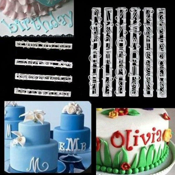 30PCS Alphabet Number Letter Cake Decorating Mold Fondant Icing Cutter Mould Set
