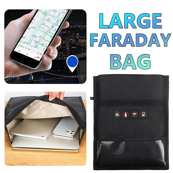 Large Faraday Bag RFID Signal Blocking Shielding Pouch Cell Wallet Phone Blocker