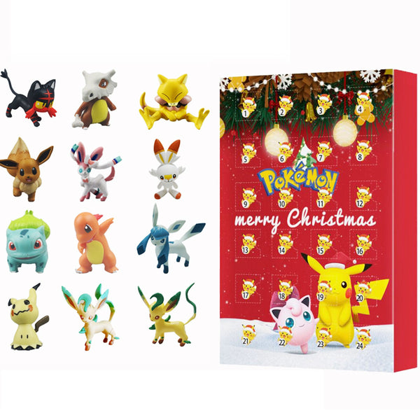 Red box kids advent calendar with the 24 mini monster figures included