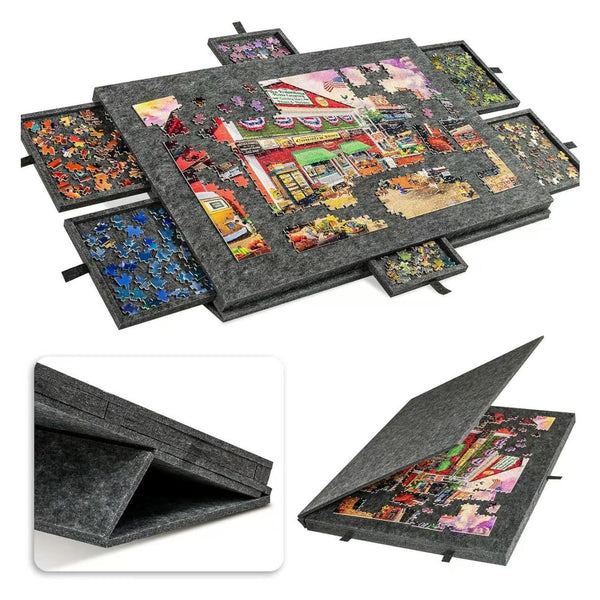1000pcs jigsaw Puzzle Board Portable Felt Puzzle Plateau 6 Drawers Puzzle Table