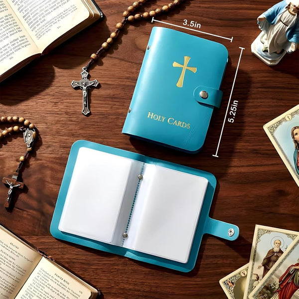 Prayer Card Holder WITH 54 Essential Catholic Christian Prayer Holy Cards Set AU