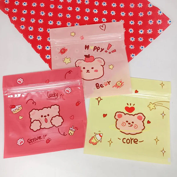 100pcs Cartoon Ziplock Bags For Snacks Candy Cookies Food Safe Plastic Bags Au