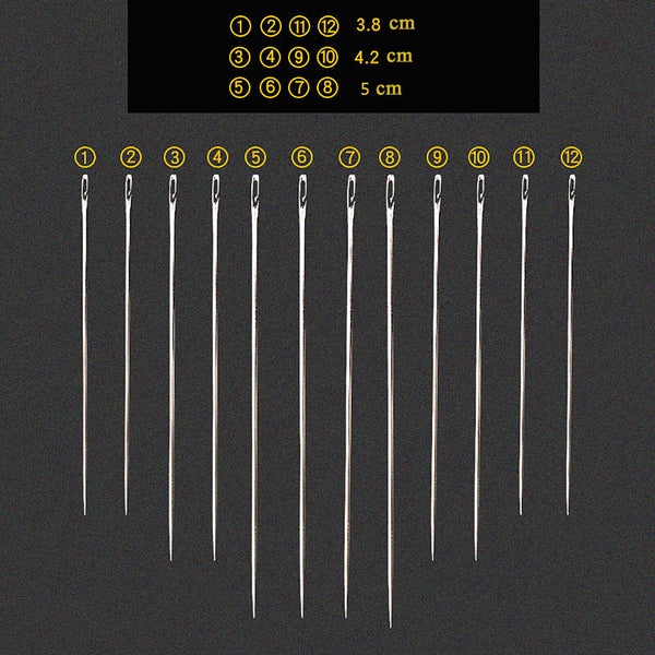 24X Stainless Steel Self-threading Needles Opening Sewing Darning Needles New AU