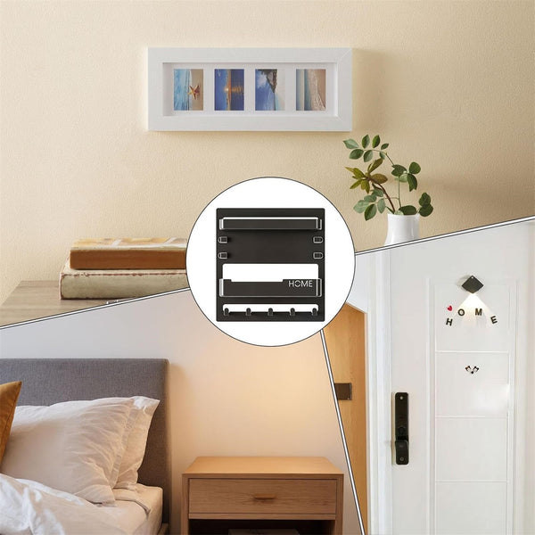 Wall Mounted Bedside Organizer Shelf | Space Saving Storage Rack for Phone & Accessories