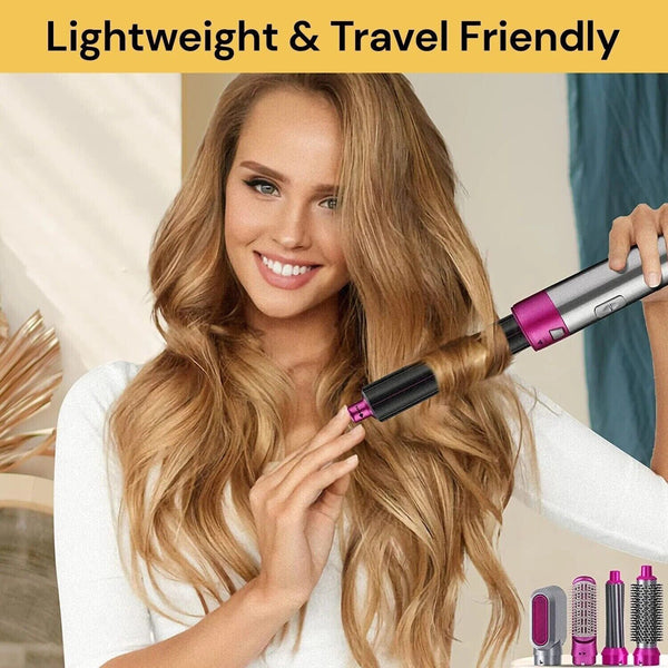 5 IN 1 Electric Hair Dryer Brush Hot Comb Air Curler Straightener Curling Style