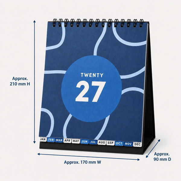 2027 Desk Calendar Month to View Monthly Planner Stand Up with Tabs Office Home