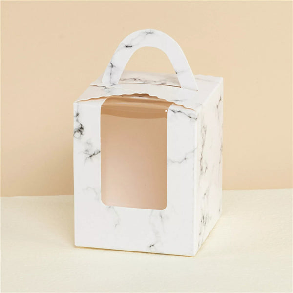 100pcs Cupcake Boxes with Clear Window | White Single Hole Muffin Gift Boxes