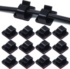 50pcs Black Adhesive Cable Clips | Wire Management Cord Holder Organizer