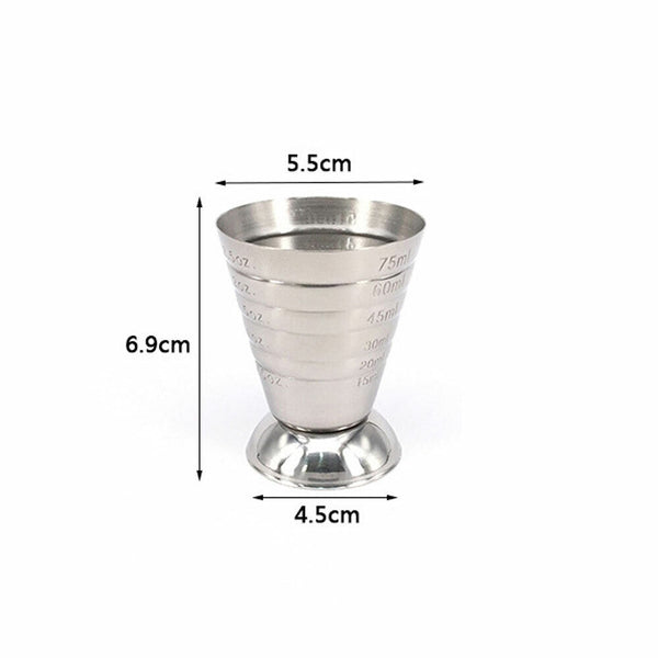 75ml Cup Spirit KU Stainless Jigger Bartending Wine Tools Alcohol Cocktails