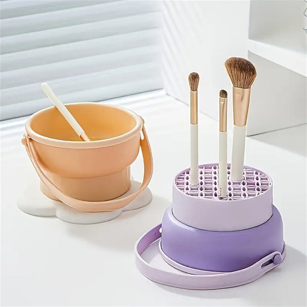 3 in 1 Makeup Brush Cleaner & Drying Rack Set