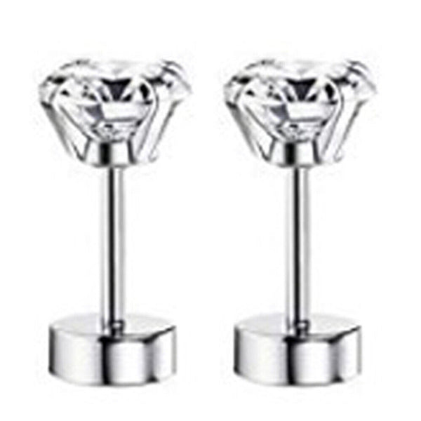 1 Pair Earrings Jewellery Zirconia CZ Ear Studs Surgical Steel 3mm-8mm Piercing