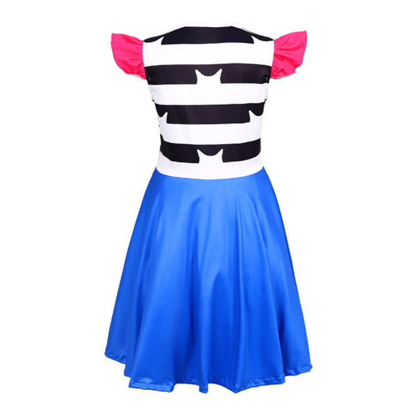 Girls Gabby costume side profile showing comfortable stretch fit