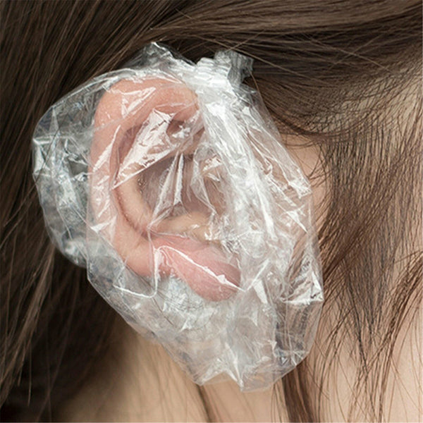 100PCS Bath Clear and Disposable for Dyeing Hair Salon Waterproof Ear Cover