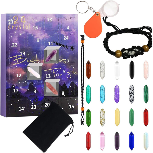 2026 Christmas Countdown 24 Days Advent Calendar Crystal Stone Blind Box Gift AU