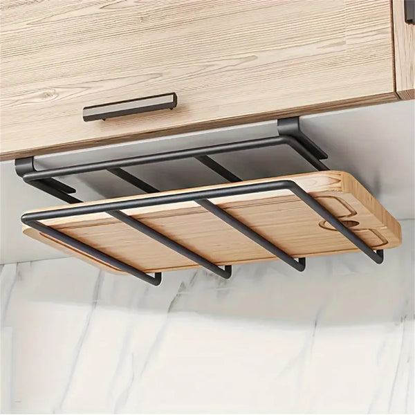 2pcs Kitchen Hanging Rack Organizer | Over Cabinet Door Hook for Cutting Boards & Towels