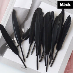 200PCS Black Goose Feathers 10-15cm Natural Feather DIY Craft Wedding Party Deco