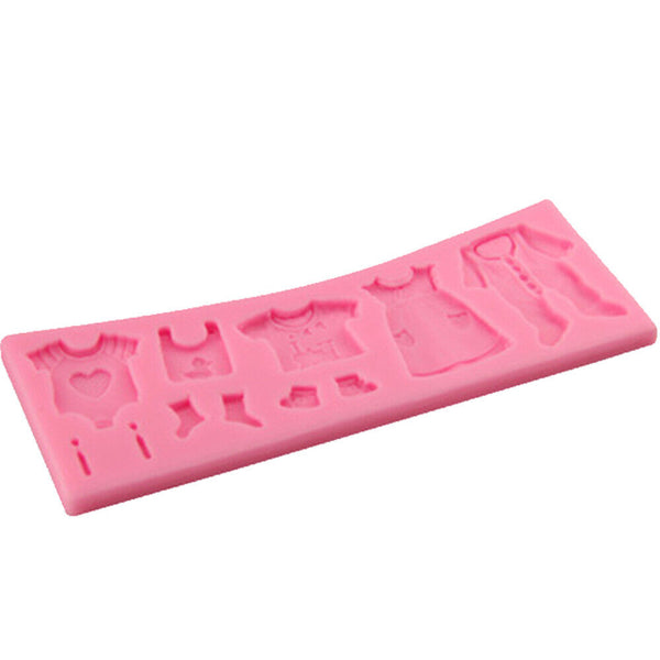 3D Baby Clothes Cake Decorating Fondant Mould Silicone Baking Mold Chocolate RAU