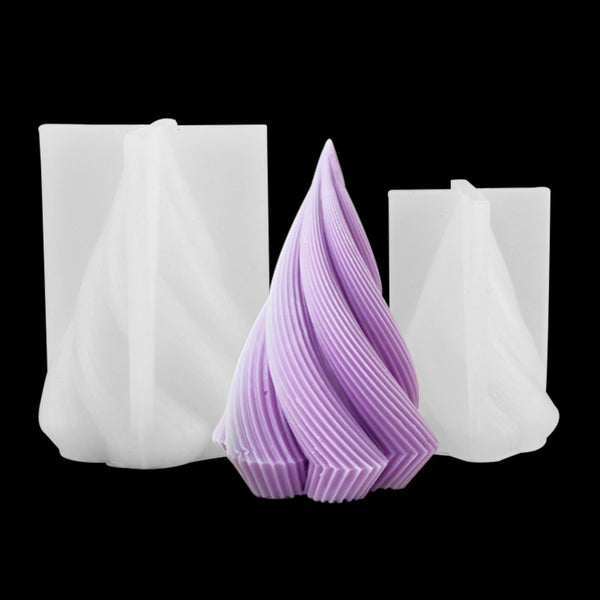 2X Silicone Candle Moulds DIY Soy Soap 3D Aromatherapy Candles Wax Plaster Mold