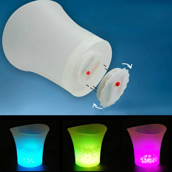 2pcs 5L LEDICE BUCKET Colour Changing Champagne Wine Drinks Cooler Light Glowing