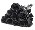Black Artificial Rose Flowers 36PCS Faux Rose Stems DIY Floral Arrangement Home Decor