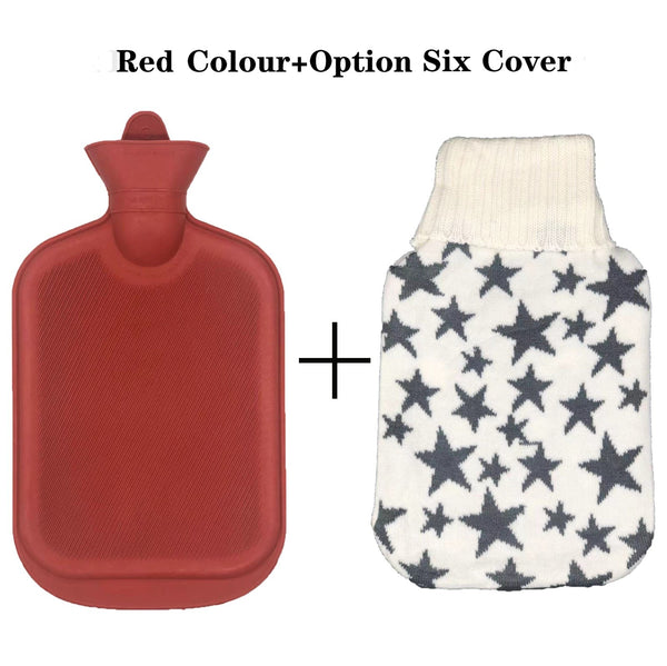 2L Hot Water Bottle Winter Warm Natural Rubber Bag Relaxing Warmer and COVER