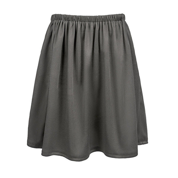 Grey gathered skirt with elastic waist