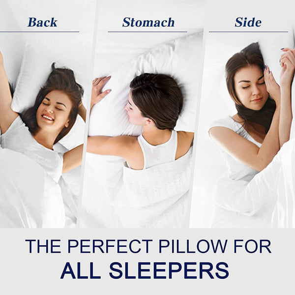 2x Hotel Quality Bamboo Pillow Breathable Home Pillows Queen Size Medium Firm