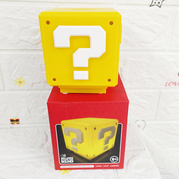 Super Mario Question Block LED Night Light with Sound USB Rechargeable Lamp