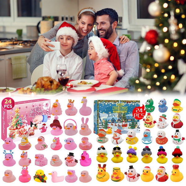 24 Days Countdown Rubber Ducks Christmas Advent Calendar Kids Toy Xmas Blind Box