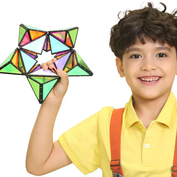Magnet Pyramid Glow Transforms Glowing Design Fidget Sensory Toy Spinner