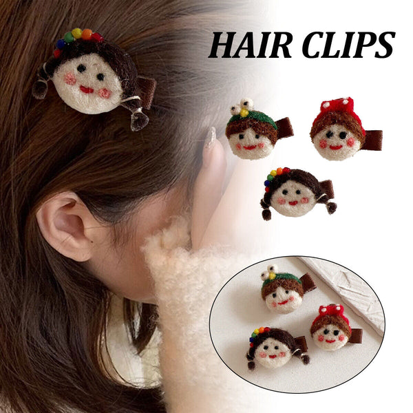 Simple Cartoon Girl Hairpin Cute Styling Hair Accessories for Kids Fashion Gift