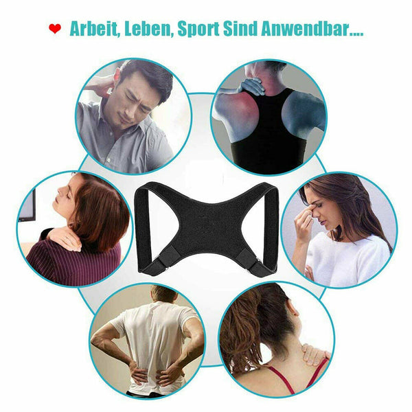 2X Posture Corrector Women Men Shoulder Brace Back Support Strap Belt Adjustable