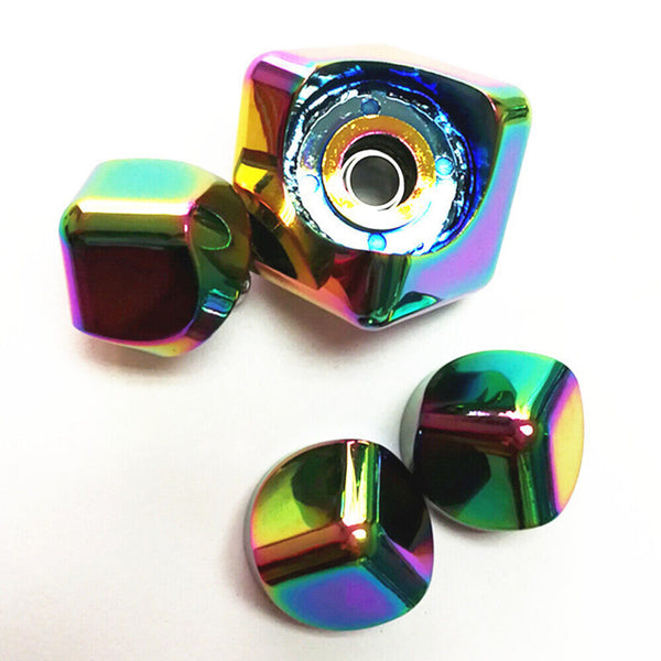 Spinner Square Aluminum Cube EDC Fidget Bearing Tri ADHD Hand Autism Toy