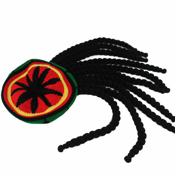 Bob Marley Dreadlocks Beanie Wig Jamaican Rasta hat Reggae Headgear Baggy Cap