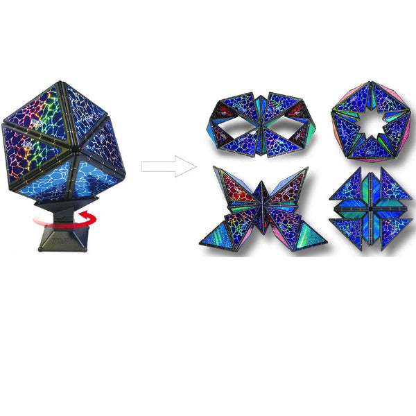 Magnet Pyramid Glow Transforms Glowing Design Fidget Sensory Toy Spinner