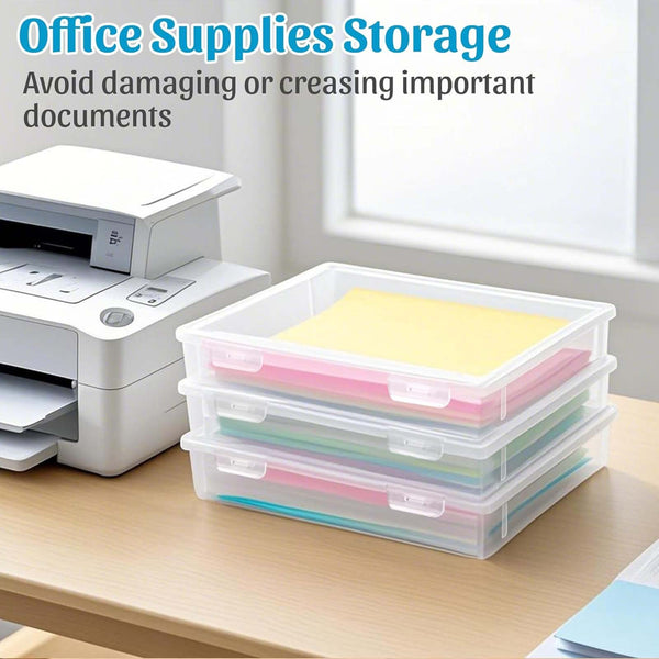 Clear Plastic Storage Boxes with Flip-Top Lid | Office Craft Organizer Container