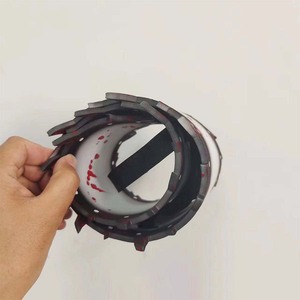 Inside of a chainsaw arm showing the forearm strap