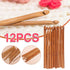 12PCS 3-10mm Bamboo Crochet Hooks Set Handle DIY Wooden Knitting Needle 12 Size