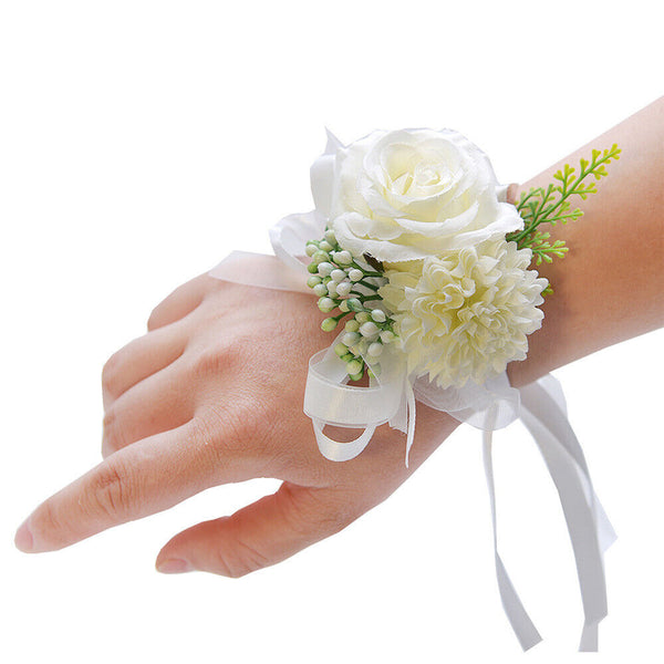 Bracelet Hand Flower Wrist Corsage Beautiful Bridesmaid Sisters Wedding Party