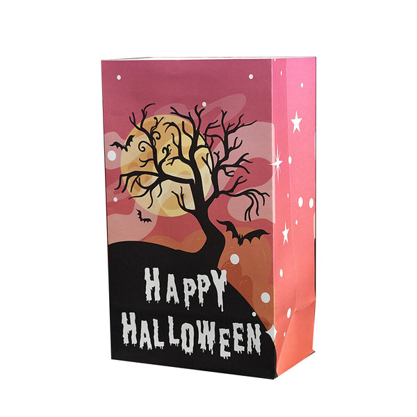 25pcs Halloween Kraft Paper Treat Bags Creative Candy Flat Pockets for Party
