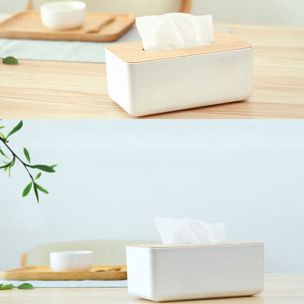 Tissue Box Dispenser Paper Storage Holder Napkin Case Organizer Wooden Cover AU