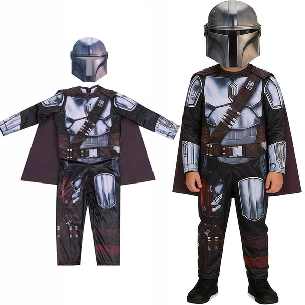 Mandalorian costume kids – Star Wars bodysuit, cape and helmet set