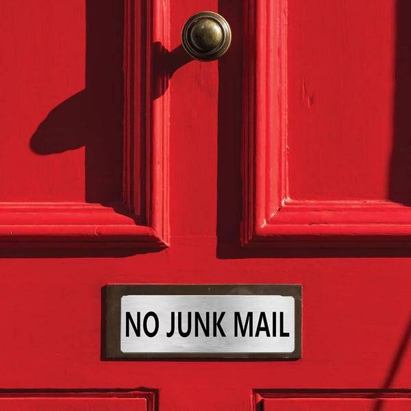 2 PCS NO Junk Mail Sign Self Adhesive Plaque Decal On Letterbox Mailbox AU