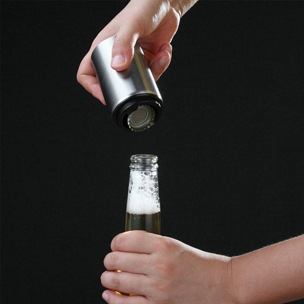Pocket Opening Stainless Steel Bottle Opener Push Cap Soda Down Beer Automatic
