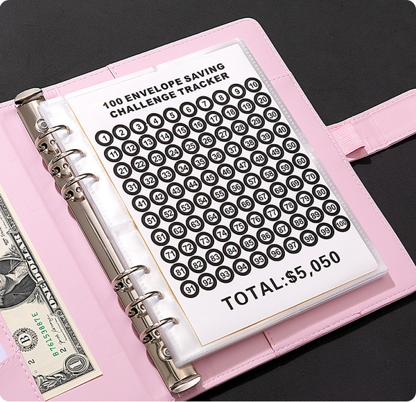 100 Days-Envelope Saving Money Book Budget Savings Challenge Binder with Lock