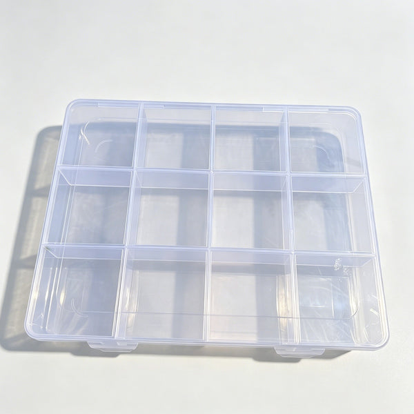 2PCS 12 Compartment Clear Storage Box Bead Jewelry Craft Organizer Container