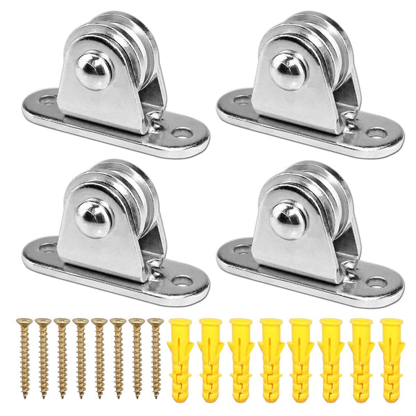 4PCS Pulley Block Wall Ceiling Mount Bearing Pulley Wheel Silent Fixed Pulley