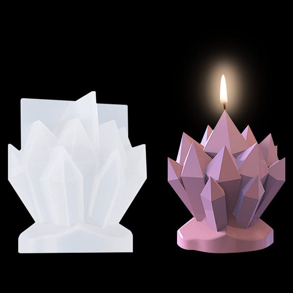 3D Crystal Cluster Candle Mold Silicone Mould DIY Candlestick Fondant Soap