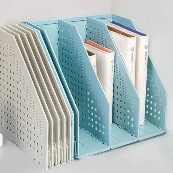 Adjustable Desktop Book Holder and File Organizer – Retractable Bookshelf Storage Rack for Desk